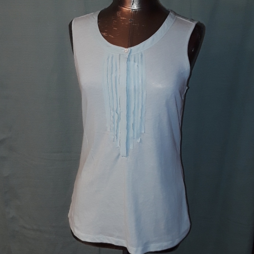 Gap Tank Top Pleated Front W/ HIDDEN Buttons Minty